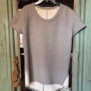 Athleta Women’s Light Gray Neoprene Structured Sweatshirt Top Size S